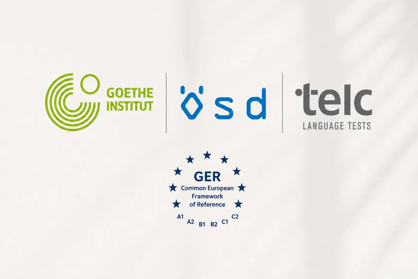 Τα διπλώματα γερμανικής γλώσσας: Goethe-Institut, ÖSD, telc, και η κλίμακα GER — Common European Framework of Reference, A1 έως C2.